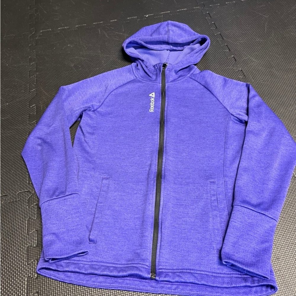 Reebok Purple Full-Zip Hooded athletic track Jacket small